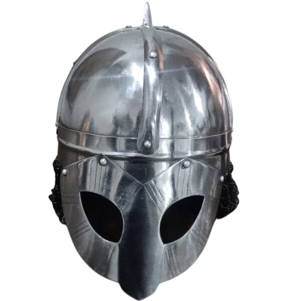 Aroush Barbuta Viking Battle Knight Helmet (Black Finish)
