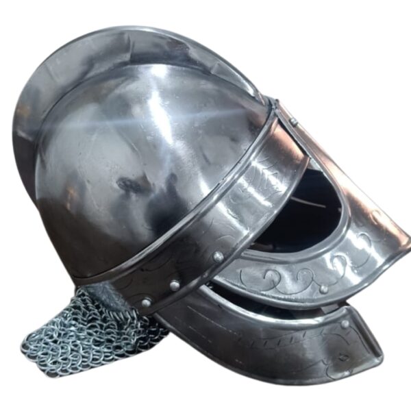 Aroush Barbuta Viking Battle Knight Helmet (Black Finish)
